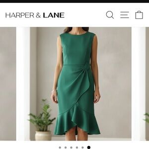 Harper & Lane Teal Green Sleeveless Midi Dress